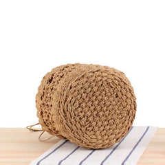 Portable Hollow Straw Beach Bag Vacation Photo Leisure Handbag