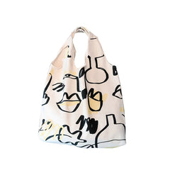 Japan Women Canvas Shoulder Bag Graffiti Print Shopping Handbags Tote Bag