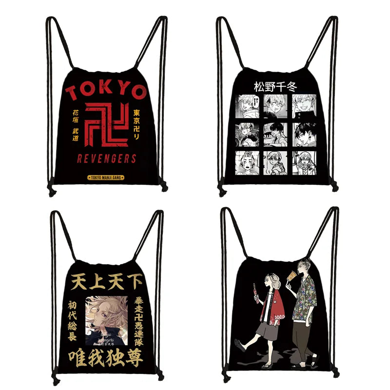 Japanese Anime Drawstring Bag Tokyo Revengers Backpack for Kids