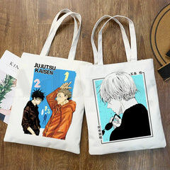 Jujutsu Kaisen Itadori Handbags Canvas Tote Bag Women Shopping Reusable Sho
