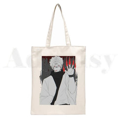 Jujutsu Kaisen Itadori Handbags Canvas Tote Bag Women Shopping Reusable Sho