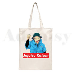 Jujutsu Kaisen Itadori Handbags Canvas Tote Bag Women Shopping Reusable Sho
