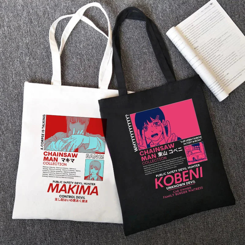 Chainsaw Man Anime Manga Tote Bag Hip Hop Style Women Harajuku Shopping Bag