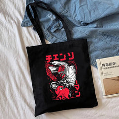 Chainsaw Man Anime Manga Tote Bag Hip Hop Style Women Harajuku Shopping Bag