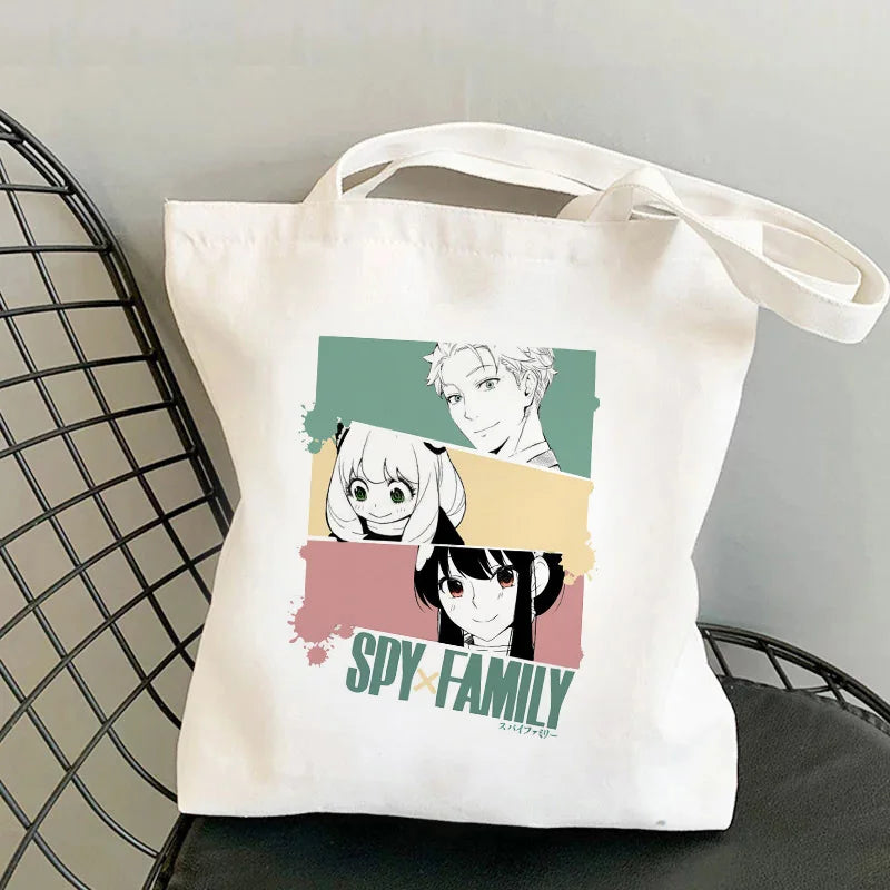 Anime SPYFAMILY Tote Bag Harajuku Spy x Family Canvas Anya Smug Shoulder Bag