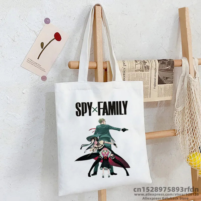 SPYFAMILY Tote Bag Harajuku Spy x Family Canvas Anya Smug