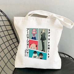 Anime SPYFAMILY Tote Bag Harajuku Spy x Family Canvas Anya Smug Shoulder Bag