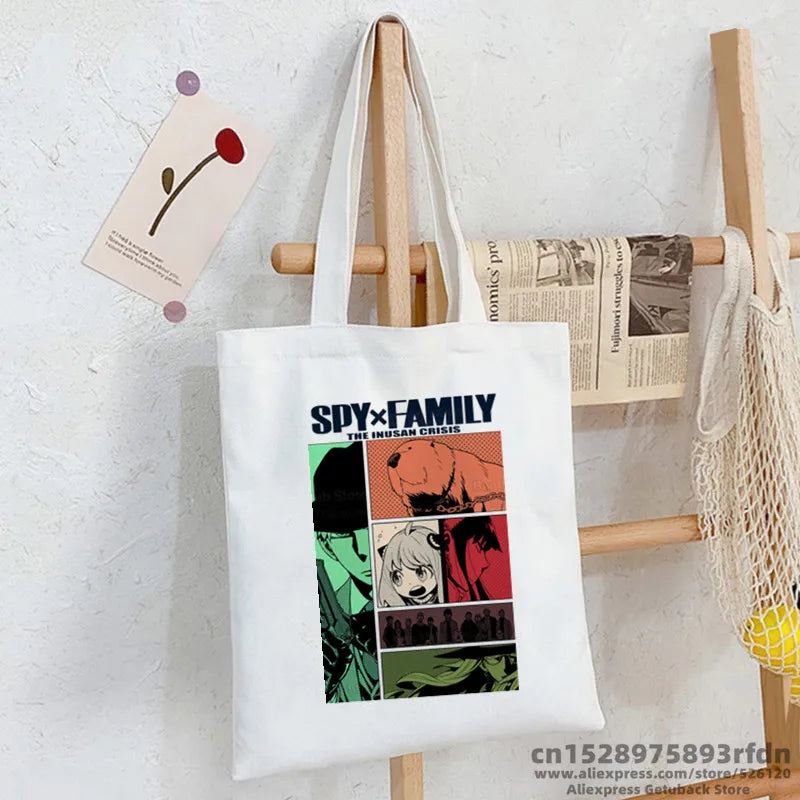 SPYFAMILY Tote Bag Harajuku Spy x Family Canvas Anya Smug