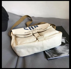 Japanese Canvas Diagonal Cross Bag Youth Casual Version Men Large Capacity
