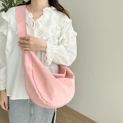 Japanese Canvas Shoulder Bag for Women Casual Messenger Crossbody Handbag