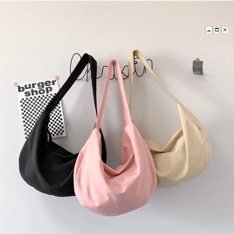 Japanese Canvas Shoulder Bag for Women Casual Messenger Crossbody Handbag