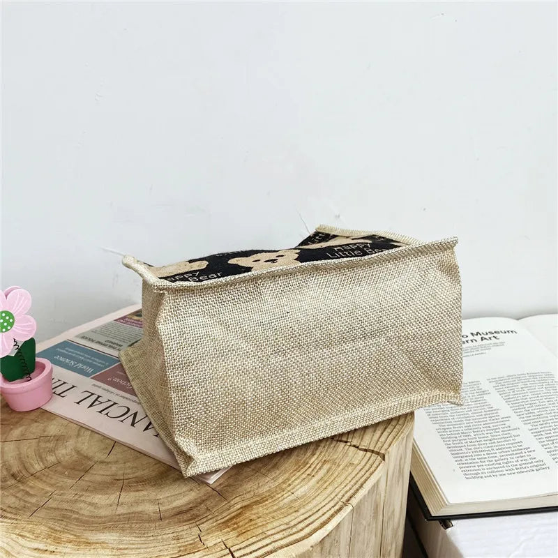 Japanese Cartoon Bear Lunch Box Bag Large Capacity Storage Tote Bag