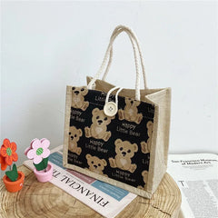 Japanese Cartoon Bear Lunch Box Bag Large Capacity Storage Tote Bag