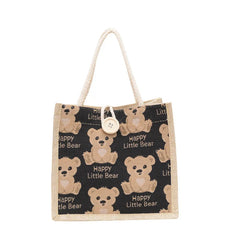 Japanese Cartoon Bear Lunch Box Bag Large Capacity Storage Tote Bag