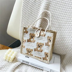 Japanese Cartoon Bear Lunch Box Bag Large Capacity Storage Tote Bag