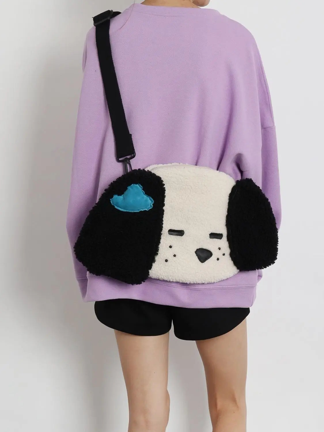 Japanese Puppy Plush Tote Bag Autumn Winter Large Capacity Shoulder Messenger Ba