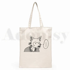 Japanese Manga Beastars Rabbit Wolf Graphic Cartoon Print Shopping Bag
