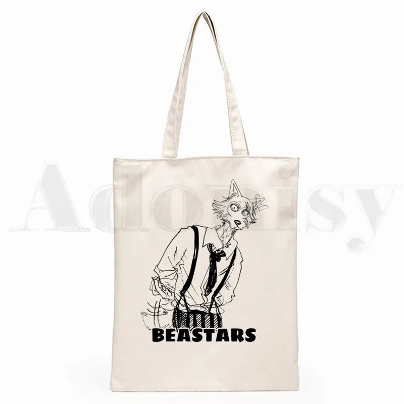Japanese Manga Beastars Rabbit Wolf Graphic Cartoon Print Shopping Bag