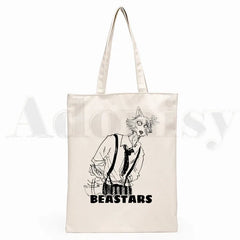 Japanese Manga Beastars Rabbit Wolf Graphic Cartoon Print Shopping Bag