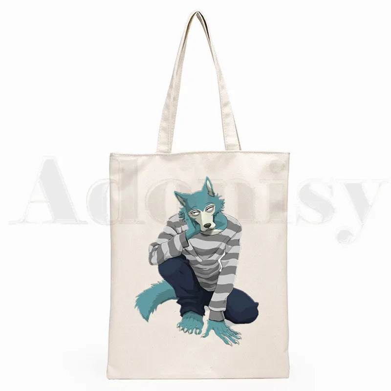 Japanese Manga Beastars Rabbit Wolf Graphic Cartoon Print Shopping Bag