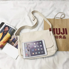 Japanese Cotton Cloth Big Lady Satchels Unisex Cross Body Bag