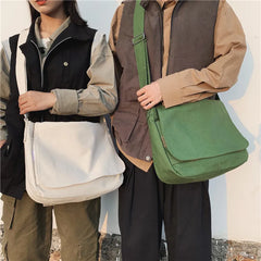 Japanese Cotton Cloth Big Lady Satchels Unisex Cross Body Bag