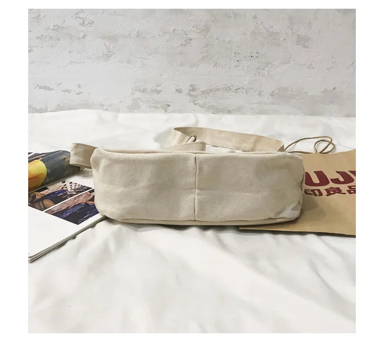 Japanese Cotton Cloth Big Lady Satchels Unisex Cross Body Bag