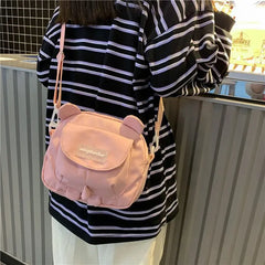 Japanese Bear Ears Shaped Crossbody Bag Nylon Student Shoulder Bag
