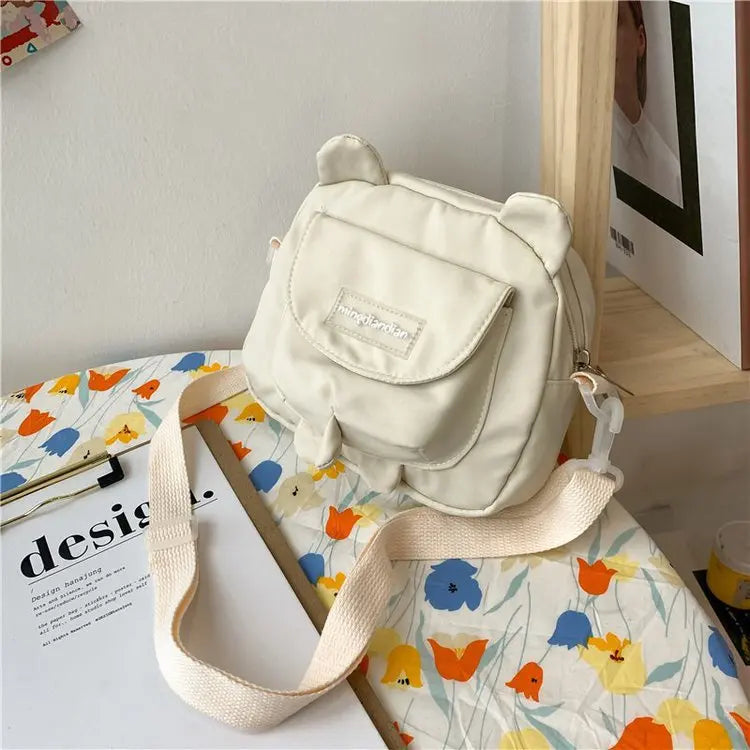 Japanese Bear Ears Shaped Crossbody Bag Nylon Student Shoulder Bag