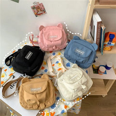 Japanese Bear Ears Shaped Crossbody Bag Nylon Student Shoulder Bag