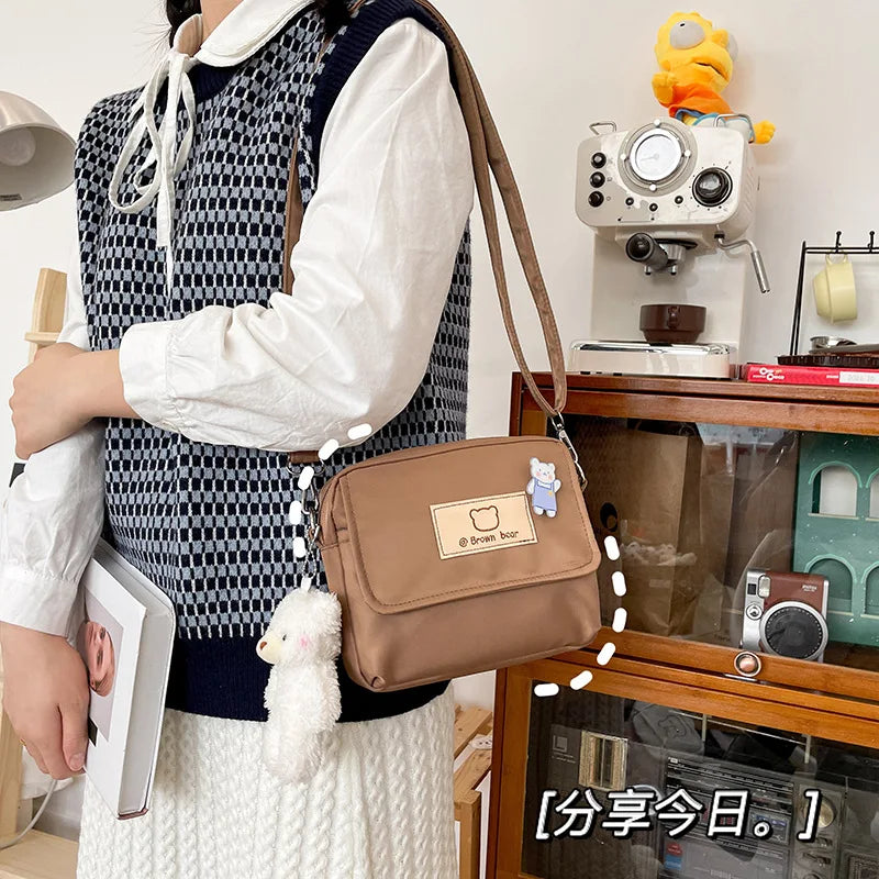 Japanese Little Bear Soft Girl Crossbody Bag Funny Personality Student Small Bag