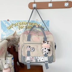 Japanese Women Backpack Preppy Large-capacity Schoolbag Female Messenger Bag Sho