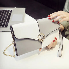 Japanese Envelope Bag Metal Buckle Women Shoulder Bag Short Handle Handbag