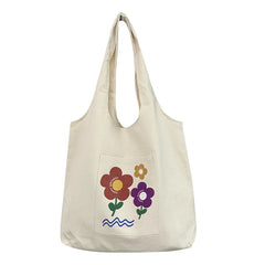 Japanese Canvas Shoulder Shopper Bag for Women Large Woman Tote Bag