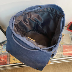 Japanese Flap Backpack Women Large Capacity Drawstring School Bag