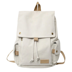 Japanese Flap Backpack Women Large Capacity Drawstring School Bag