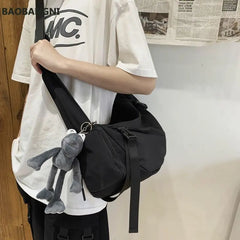 Japanese Nylon Sling Bag Large Capacity Shoulder Handbag