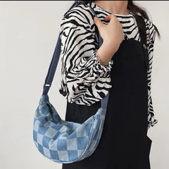 Japanese Harajuku College Dumpling Bag Plaid Shoulder Bag