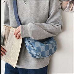 Japanese Harajuku College Dumpling Bag Plaid Shoulder Bag