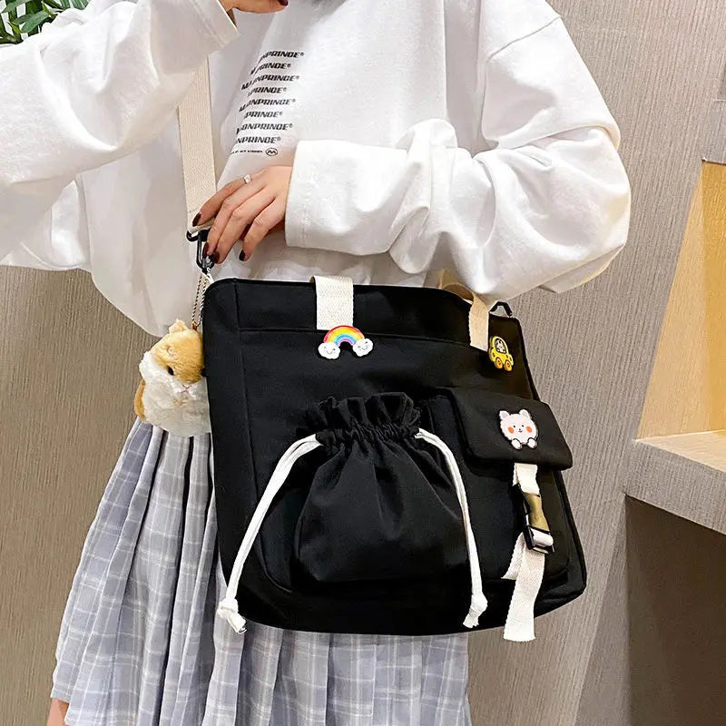 Japanese Harajuku Girls Crossbody Bag Student Bookbag Large Capacity Handbag