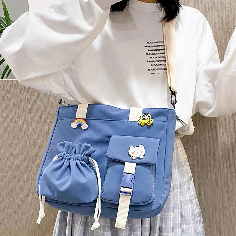 Japanese Harajuku Girls Crossbody Bag Large Capacity Handbag Shoulder Tote