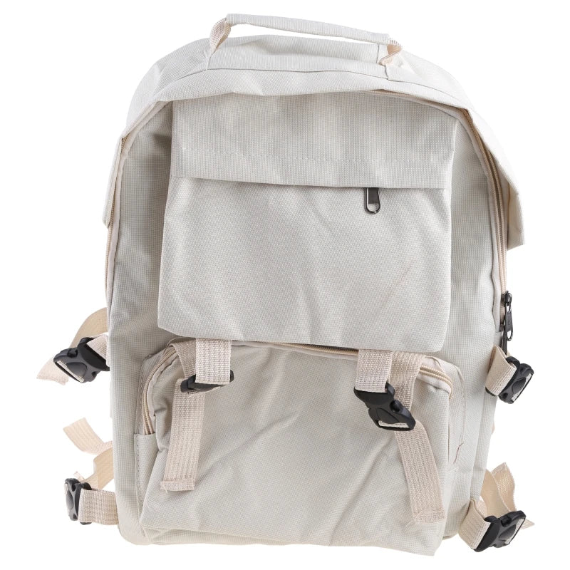 Japanese Harajuku Style Backpack Multiple Pockets Solid Shoulder Bag