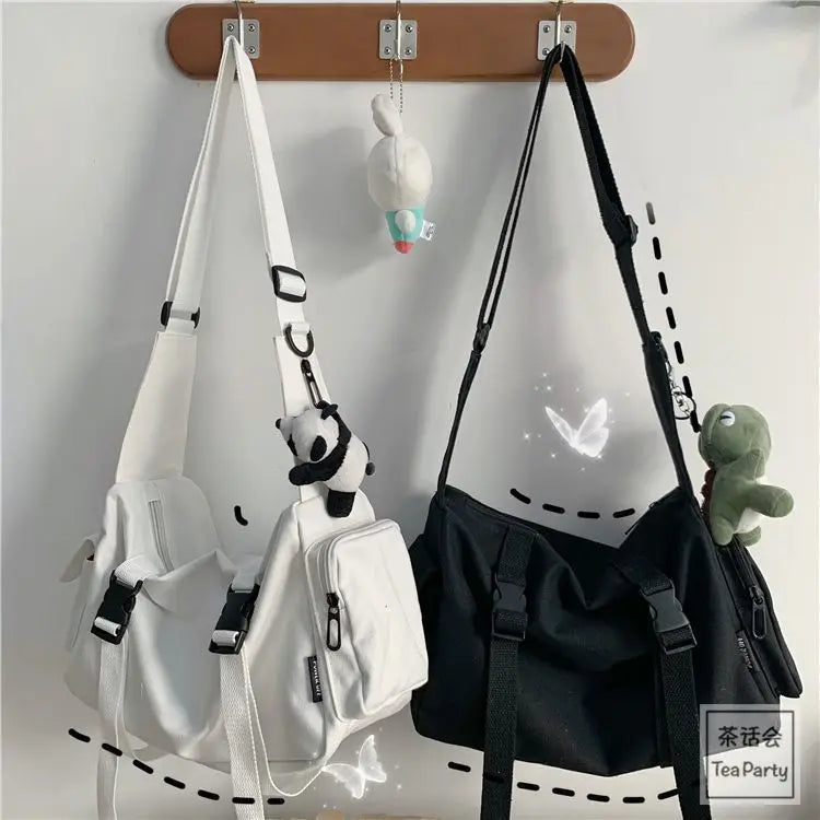 Japanese Harajuku Women Canvas Messenger Bag Student Crossbody Bags