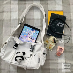 Japanese Harajuku Messenger Bag Canvas Crossbody Large Capacity Handbag
