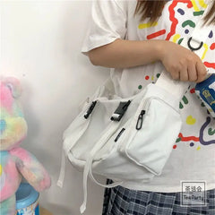 Japanese Harajuku Messenger Bag Canvas Crossbody Large Capacity Handbag