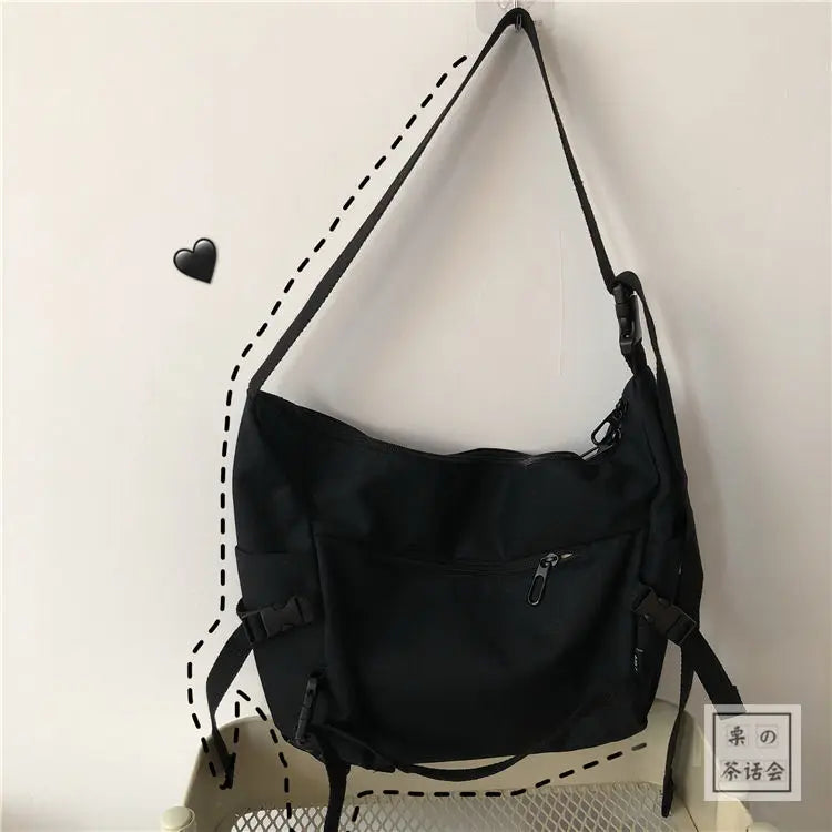 Harajuku Youth Cross Canvas Bag Student School Bags Shoulder Bag