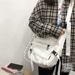 Harajuku Youth Cross Canvas Bag Student School Bags Shoulder Bag
