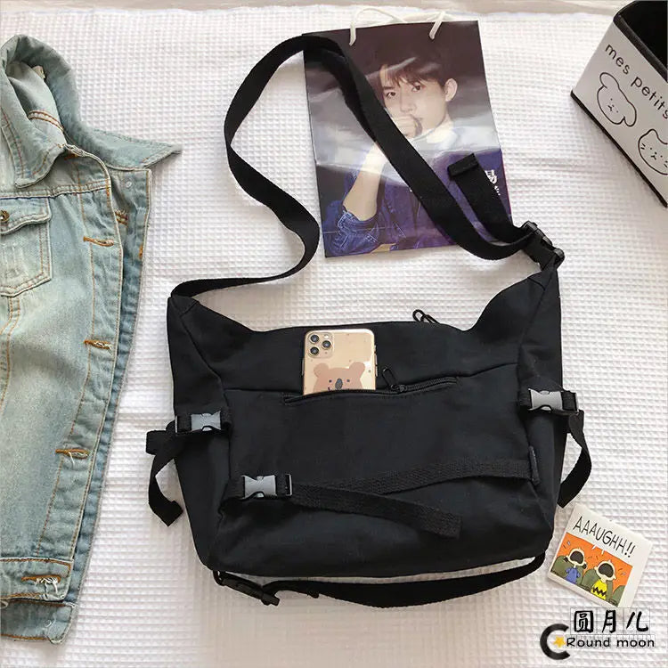 Harajuku Youth Cross Canvas Bag Student School Bags Shoulder Bag