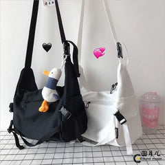 Harajuku Youth Cross Canvas Bag Student School Bags Shoulder Bag