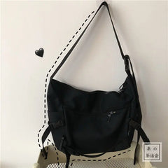 Harajuku Youth Cross Canvas Bag Student School Bags Shoulder Bag